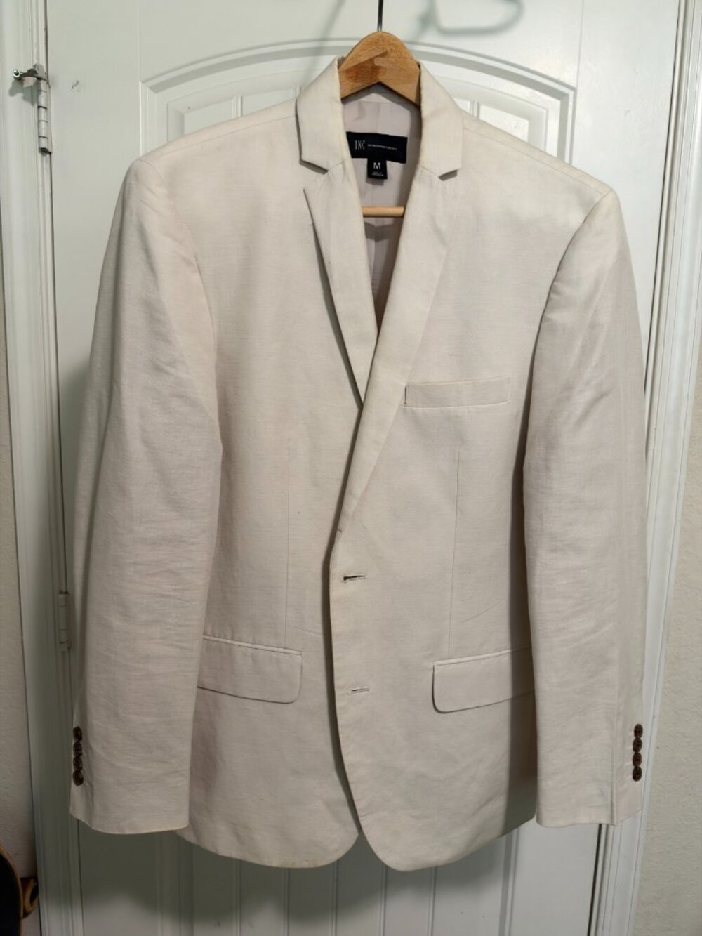 INC International Concepts Men's Off-White Blazer M Cream Sport Coat
